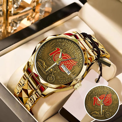 Detroit Red Wings 100th Anniversary 2026 Stainless Steel Watch