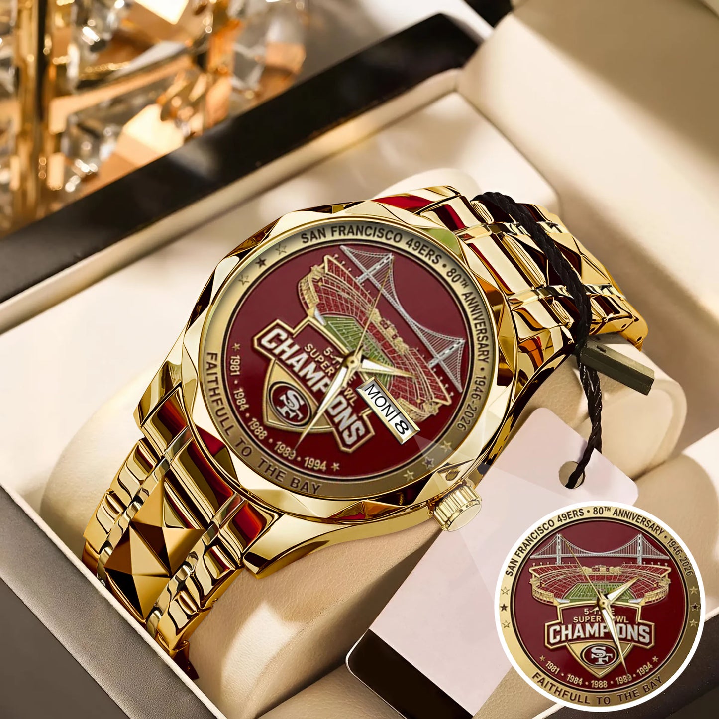 San Francisco 49ers 80th Anniversary Stainless Steel Watch