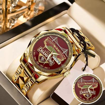 San Francisco 49ers 80th Anniversary Stainless Steel Watch