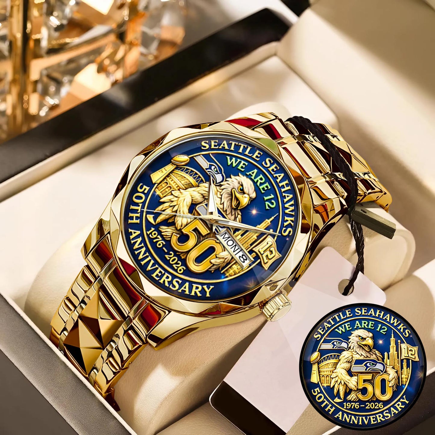 Seattle Seahawks 50th Anniversary Go Hawks 1976-2026 Watch