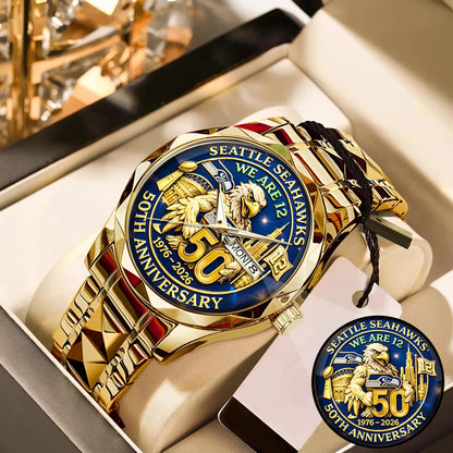 Seattle Seahawks 50th Anniversary Go Hawks 1976-2026 Watch