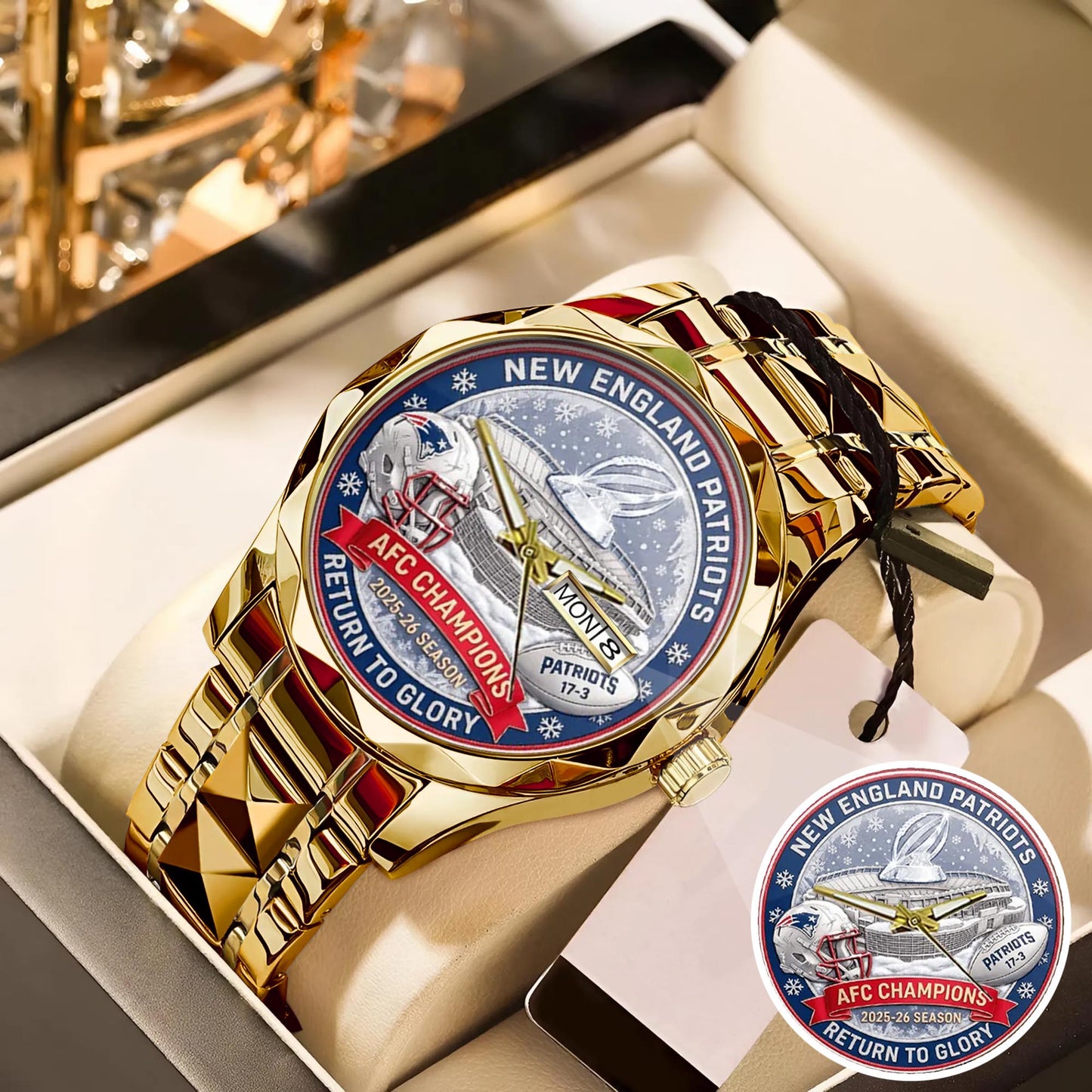New England Patriots Champions Stainless Steel Watch