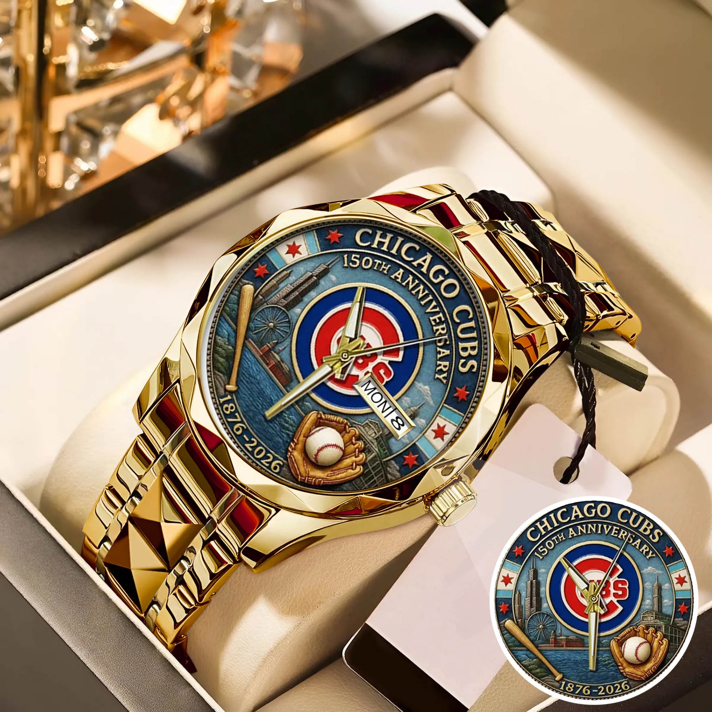 Chicago Cubs 150th Anniversary Stainless Steel Watch