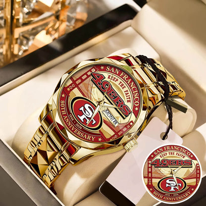 San Francisco 49ers 80th Anniversary Stainless Steel Watch