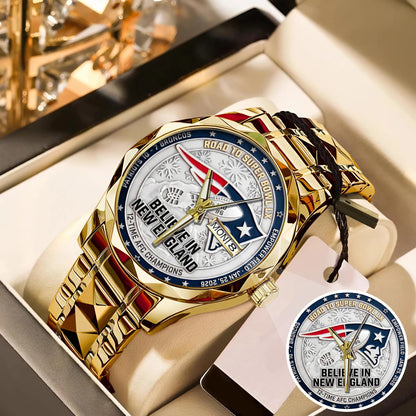 New England Patriots Champions Stainless Steel Watch