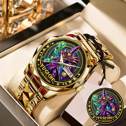 Anime Yugioh 25th Anniversary Coin The Dark Magician Custom Watch