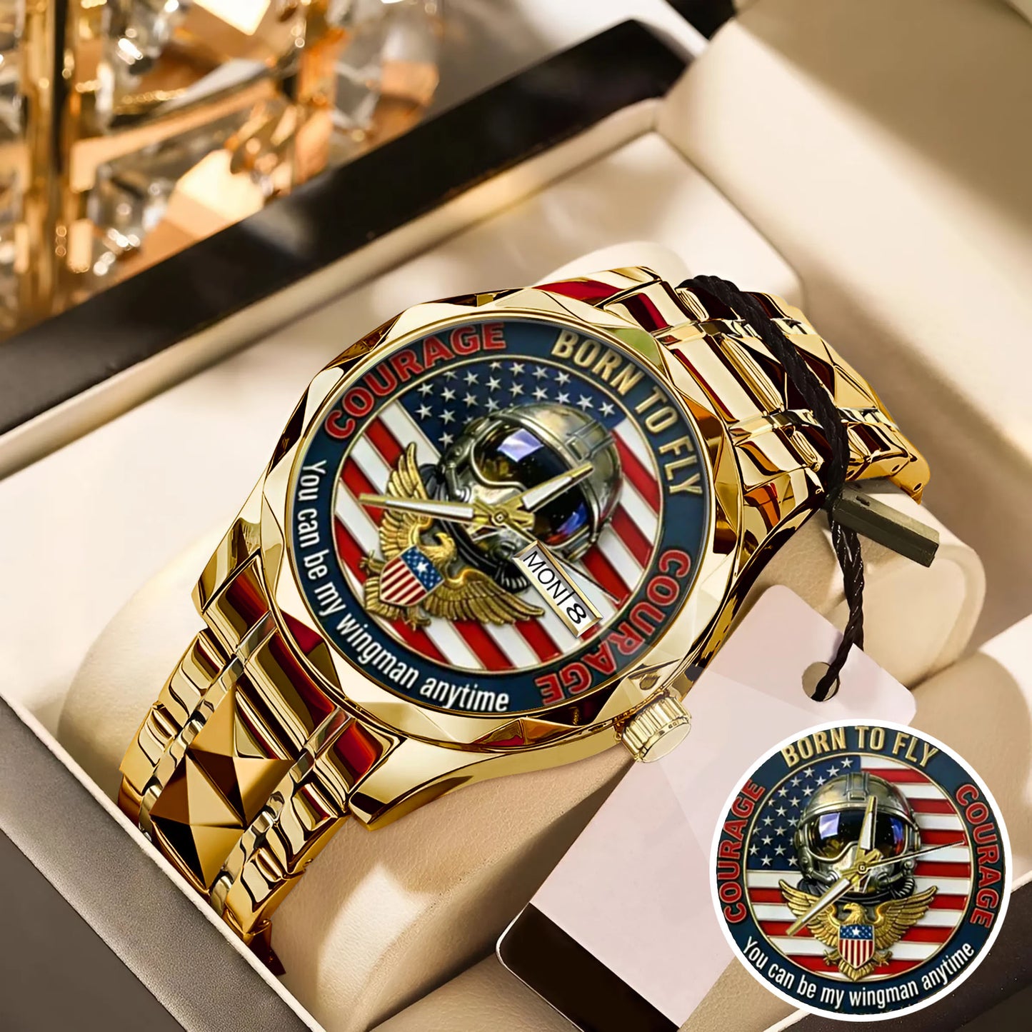 Top Gun Born To Fly Stainless Steel Watch