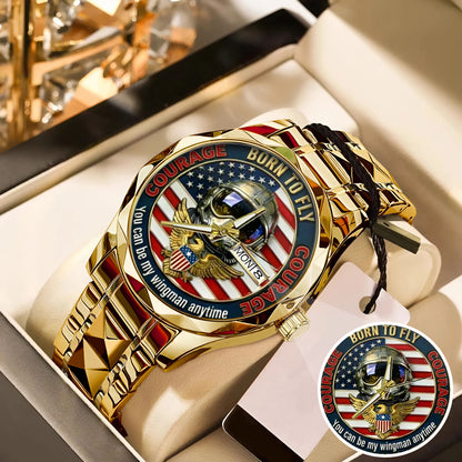 Top Gun Born To Fly Stainless Steel Watch