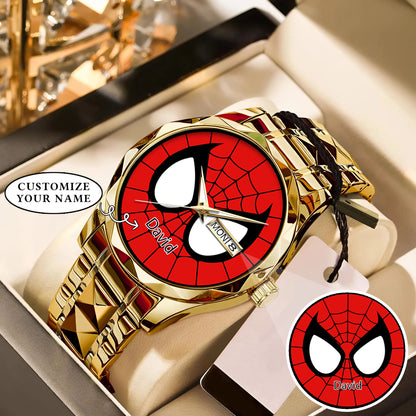 Custom Spider Matching Couple Watches – Personalized Name Edition