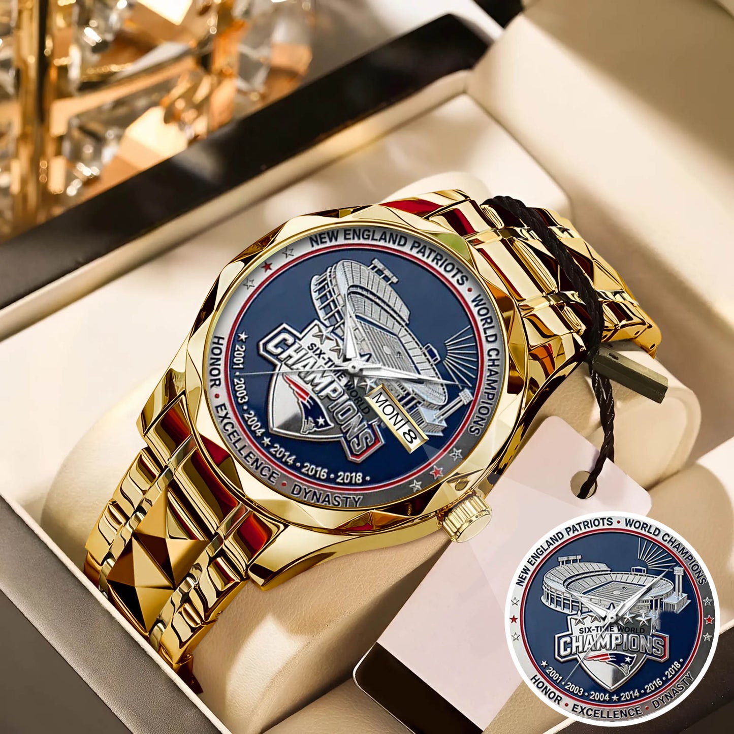 New England Patriots 65th Anniversary Stainless Steel Watch