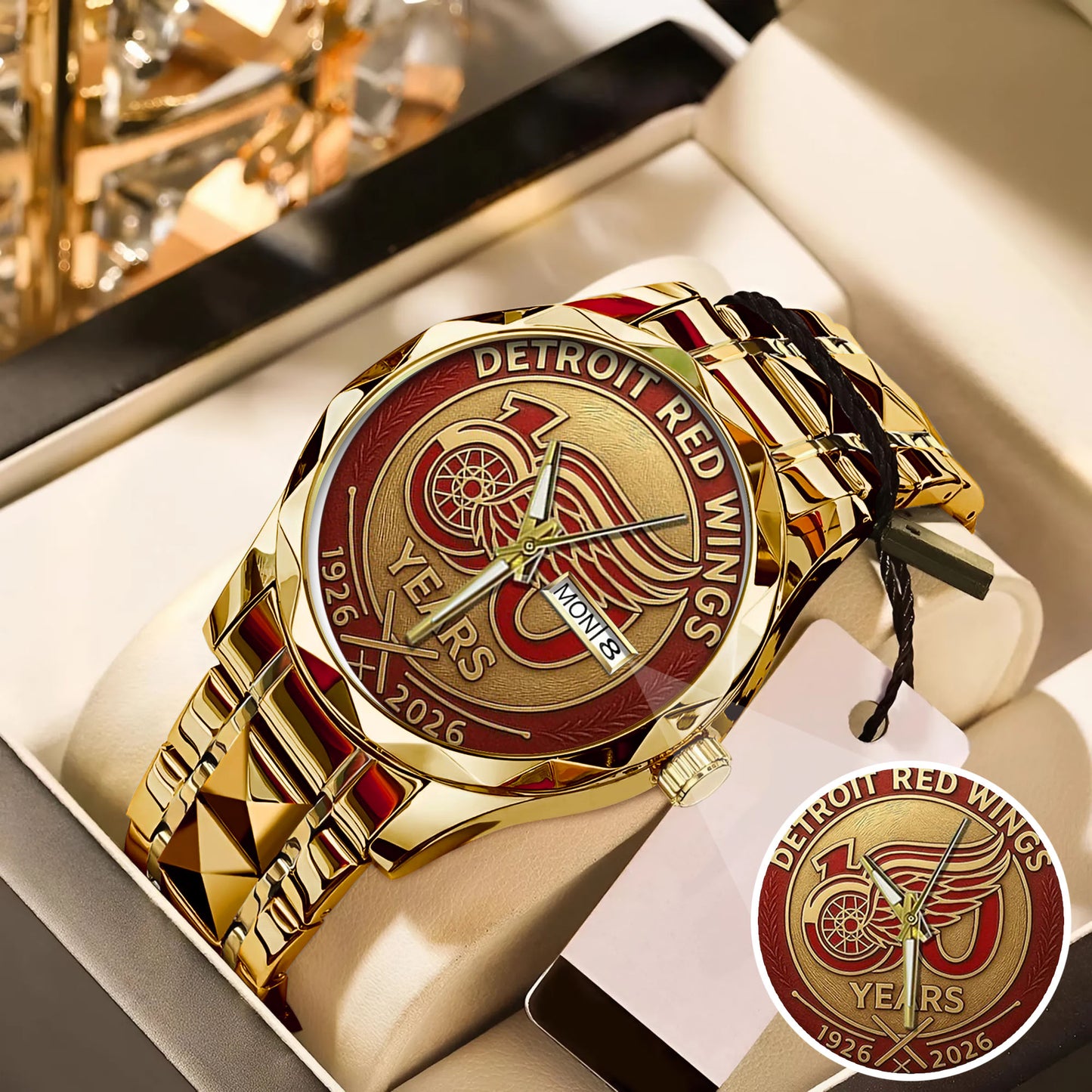 Detroit Red Wings 100th Anniversary 2026 Stainless Steel Watch