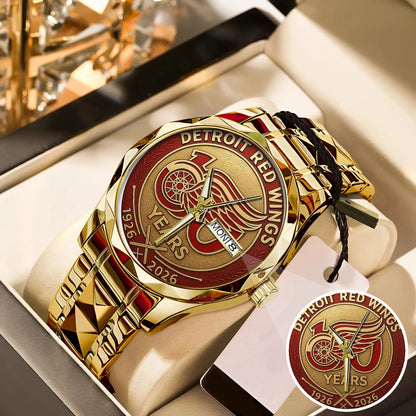 Detroit Red Wings 100th Anniversary 2026 Stainless Steel Watch