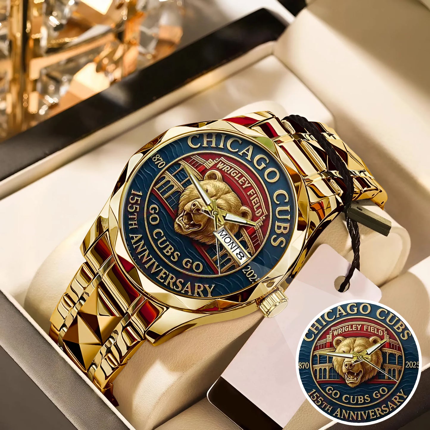 Chicago Cubs 155th Anniversary Stainless Steel Watch