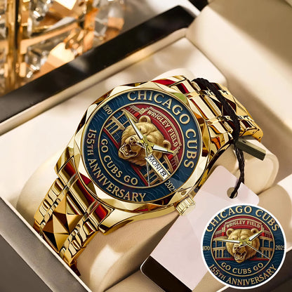 Chicago Cubs 155th Anniversary Stainless Steel Watch