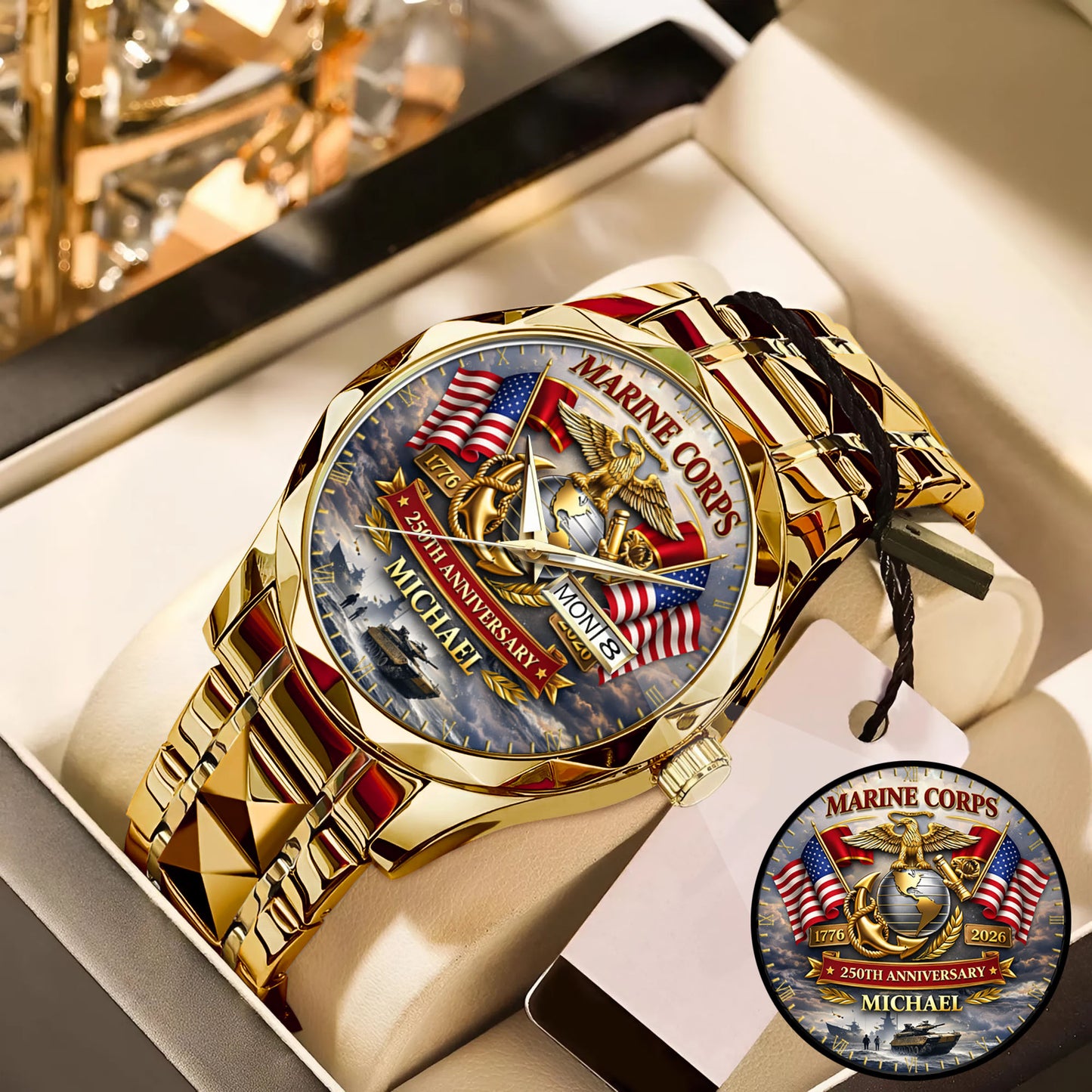 USA 250th Anniversary U.S. Marine Corps - Custom Name Watch