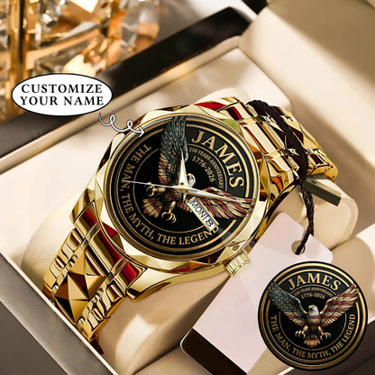 Personalized 250 Years Anniversary Eagle The Man The Myth The Legend Watch