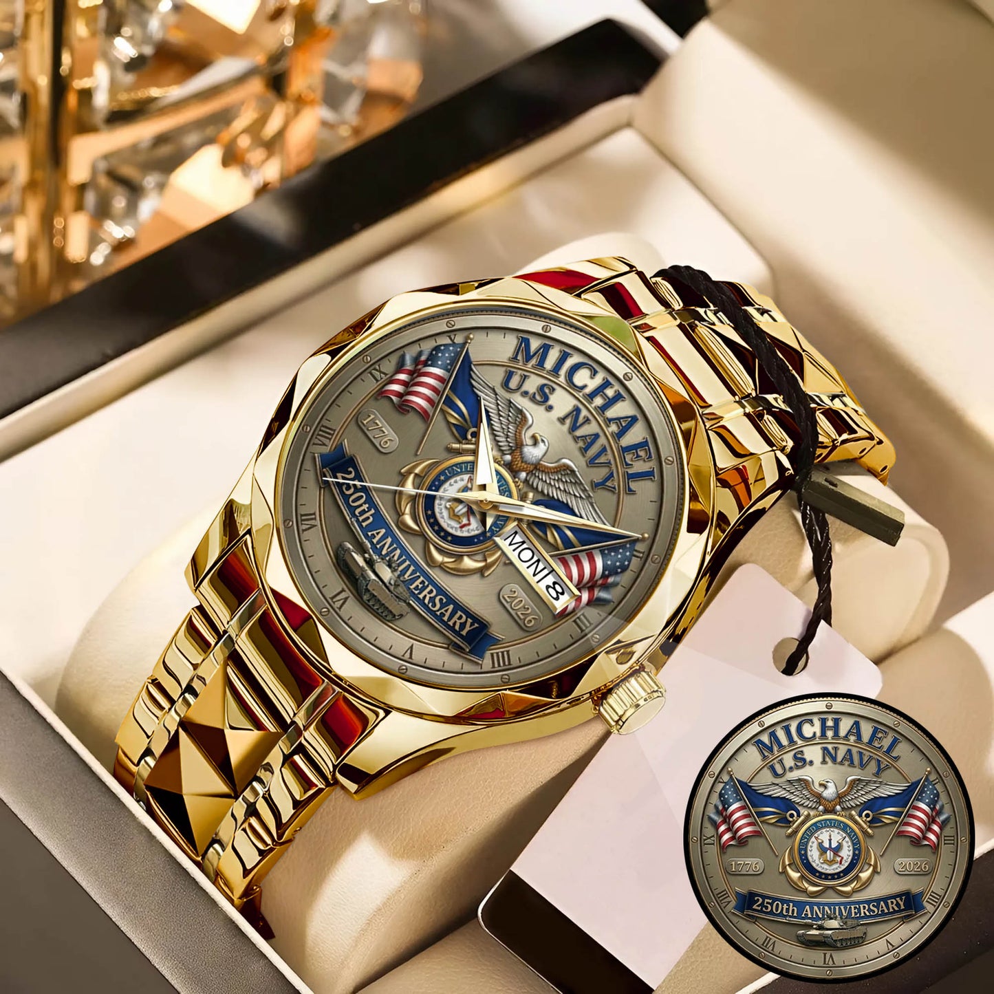 USA 250th Anniversary U.S. Navy - Custom Name Watch