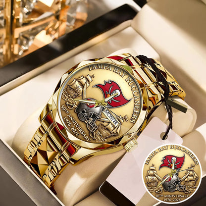 Tampa Bay Buccaneers 50th Anniversary Stainless Steel Watch