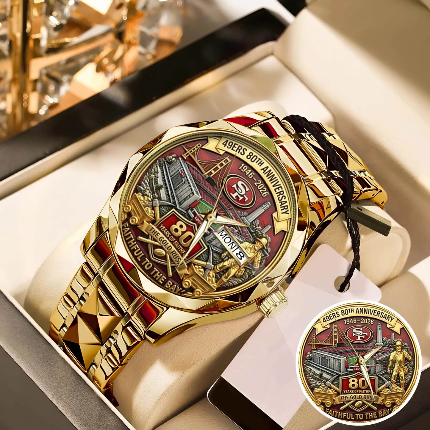 San Francisco 49ers 80th Anniversary Stainless Steel Watch