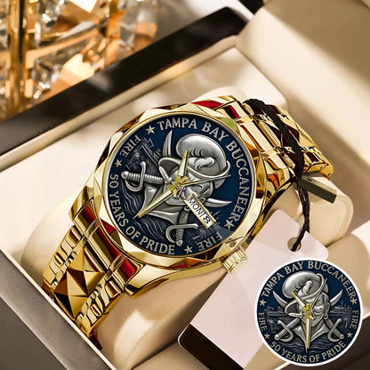 Tampa Bay Buccaneers 50th Anniversary Stainless Steel Watch