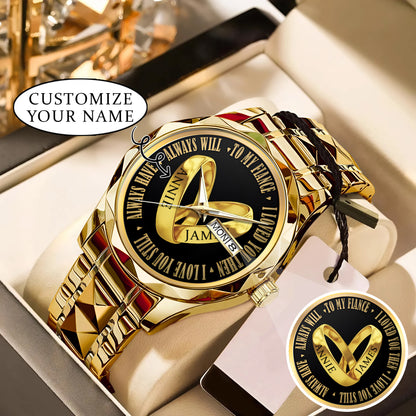 Custom Name Couple Watch – Personalized His & Hers Watch Set – Romantic Gift for Valentine’s Day, Anniversary & Birthday