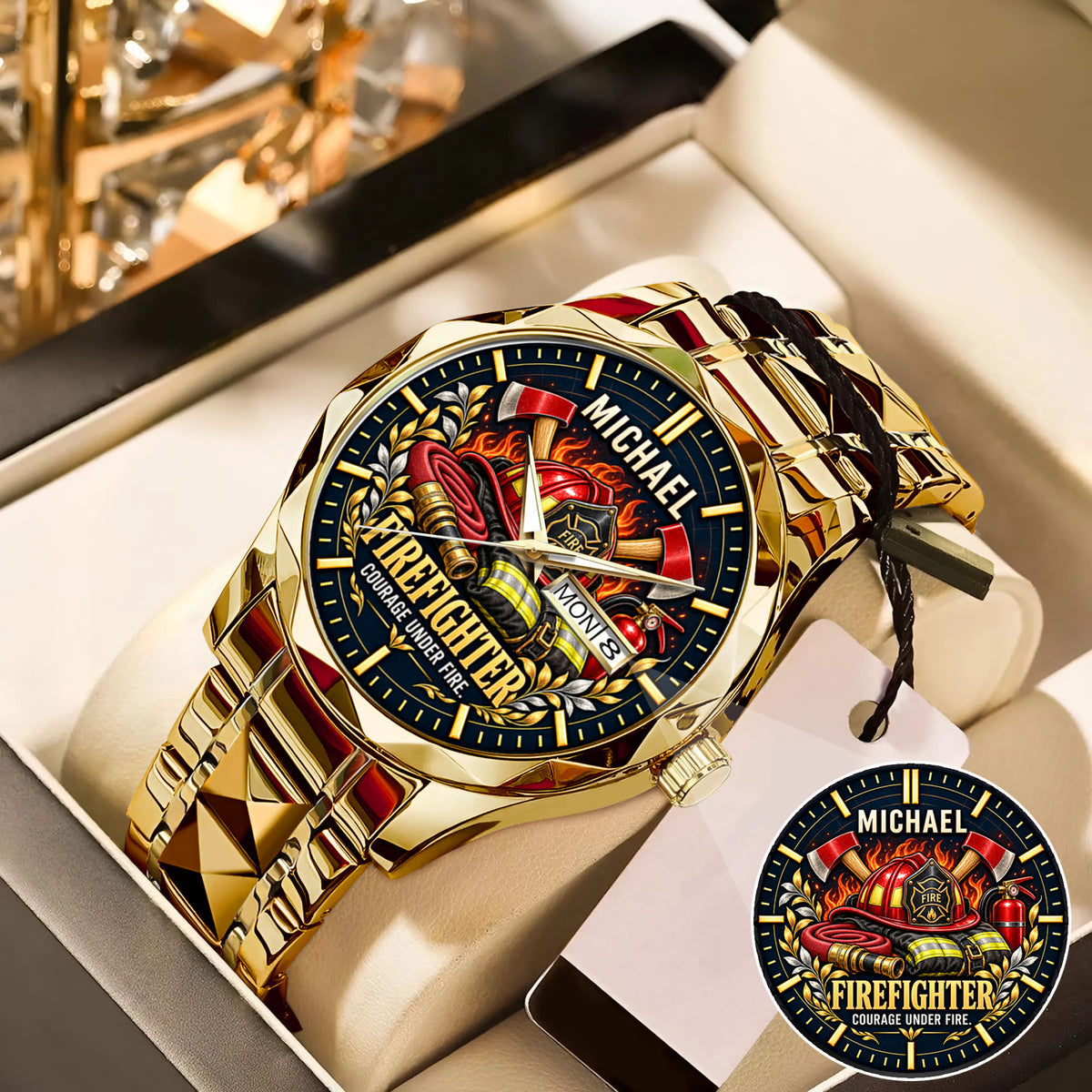 Personalized Firefighter Watch – Custom Name Firefighter Appreciation Gift