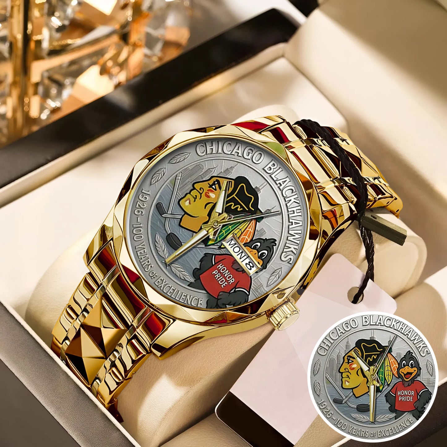 Chicago Blackhawks 100th Anniversary 2026 Stainless Steel Watch