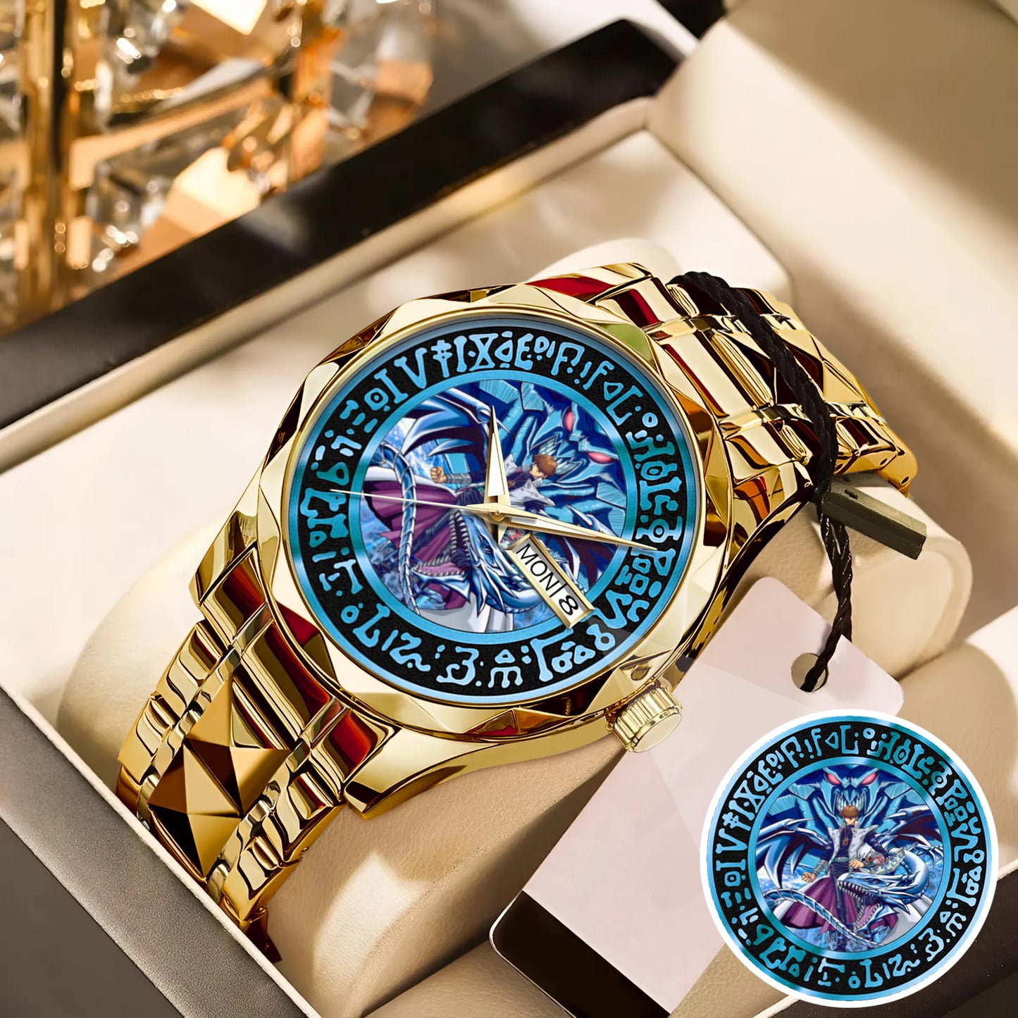 Anime YGO Kaiba Blue-Eyes White Dragon Watch Dial – Limited Art Design