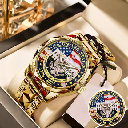 US 250 Years Of Freedom Stainless Steel Watch