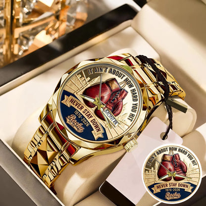 Rocky Balboa Never Stay Down 50th Anniversary Boxing Stainless Steel Watch