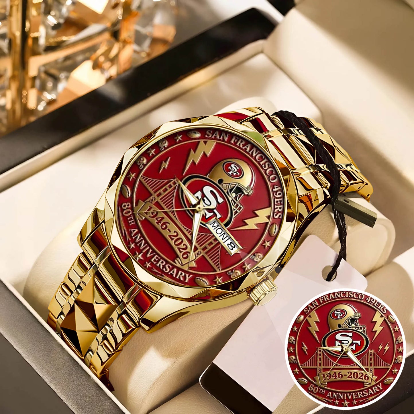 San Francisco 49ers 80th Anniversary Stainless Steel Watch