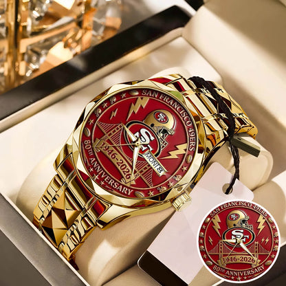 San Francisco 49ers 80th Anniversary Stainless Steel Watch