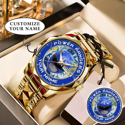 Mighty Morphin Power Rangers Blue Ranger Helmet Custom Name Watch