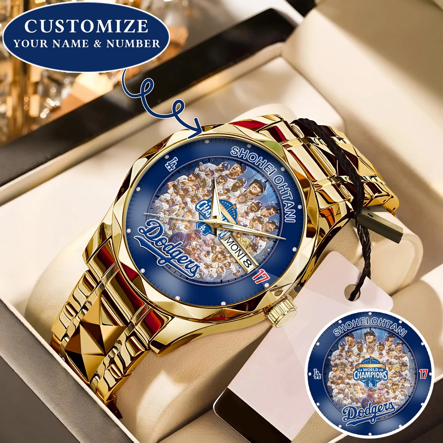 Personalized LA Dodgers 2025 Worlds Series Champion Back to Back Watch
