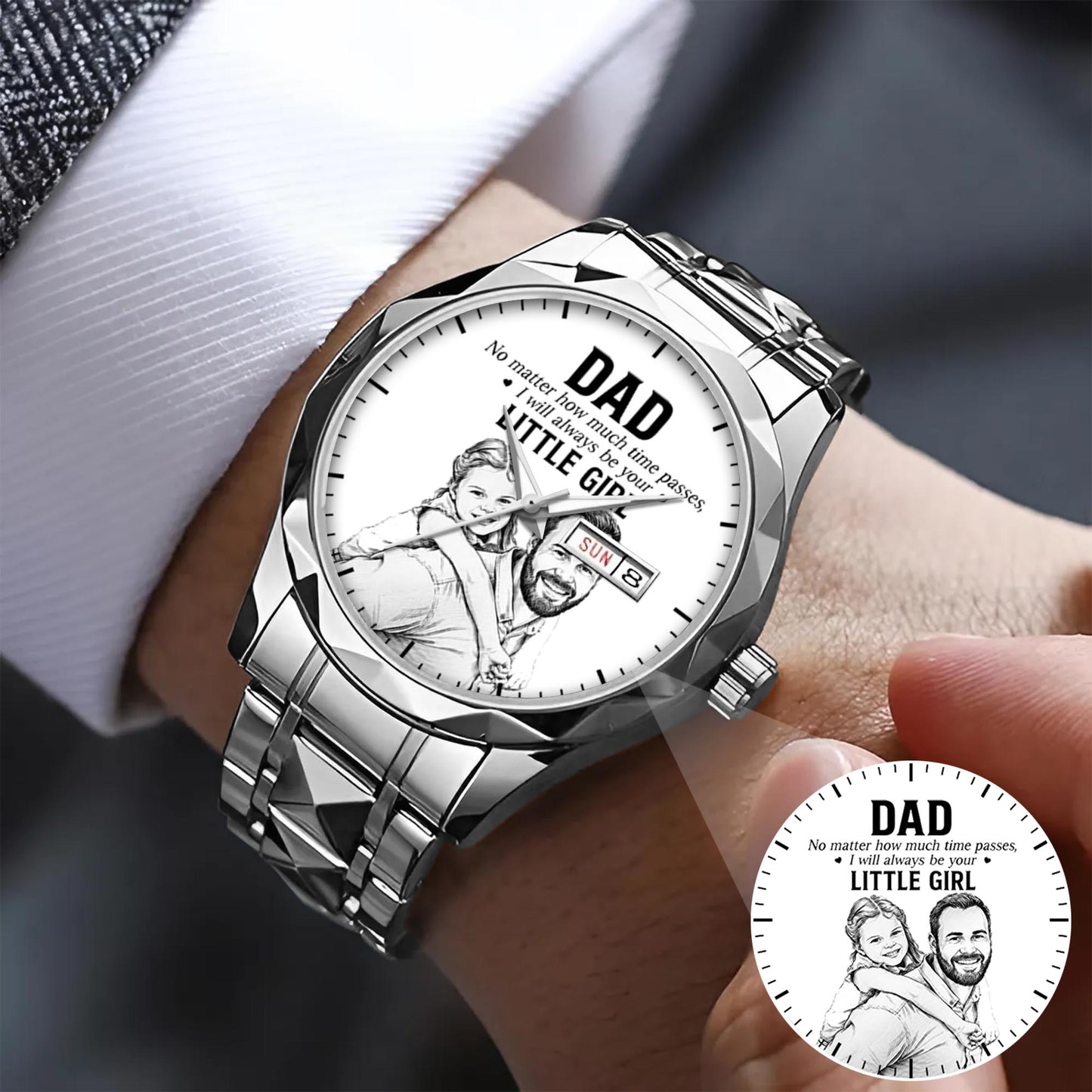 Father's Day Dad and Little Girl Husband Daddy Grandpa Limited Edition Watch