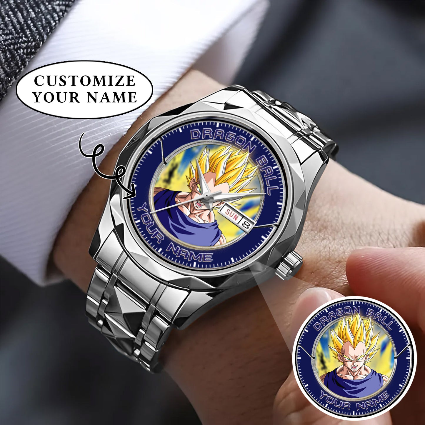 Anime Dragon Ball Vegeta Custom Name Watch