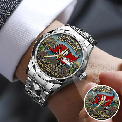 Tampa Bay Buccaneers 50th Anniversary 2026 Stainless Steel Watch