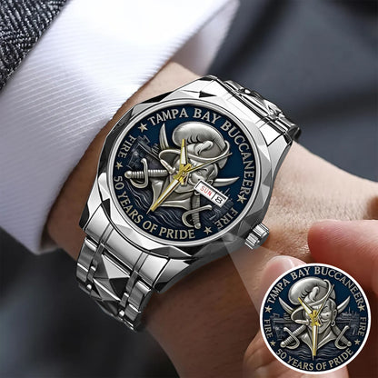 Tampa Bay Buccaneers 50th Anniversary Stainless Steel Watch