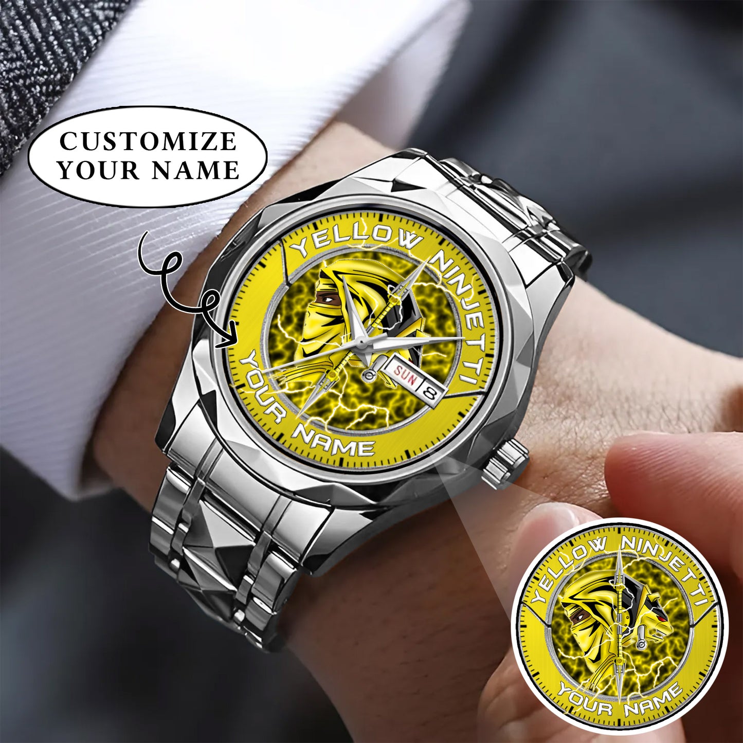 Power Rangers Yellow Ninjetti Personalized Watch