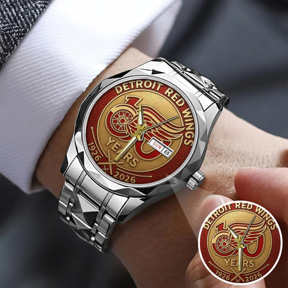 Detroit Red Wings 100th Anniversary 2026 Stainless Steel Watch