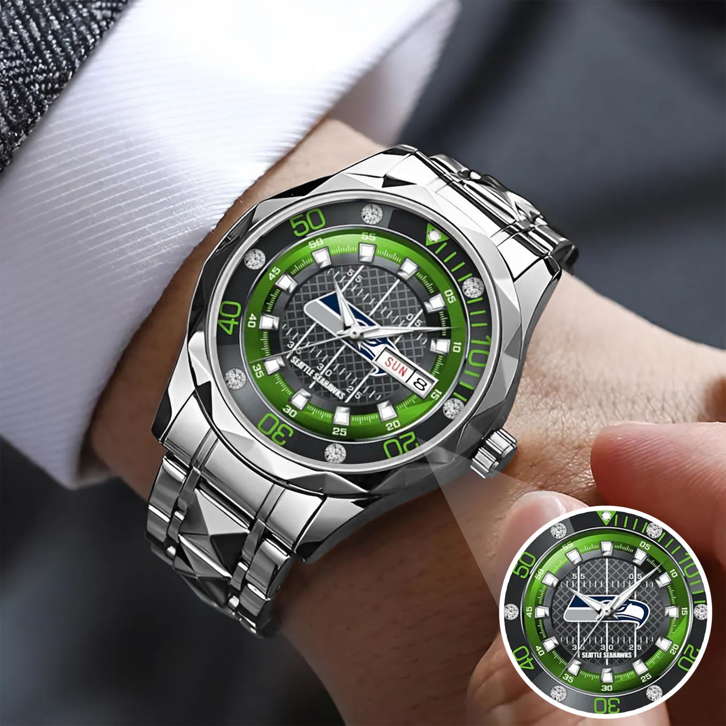 Seattle Seahawks Stainless Steel Watch