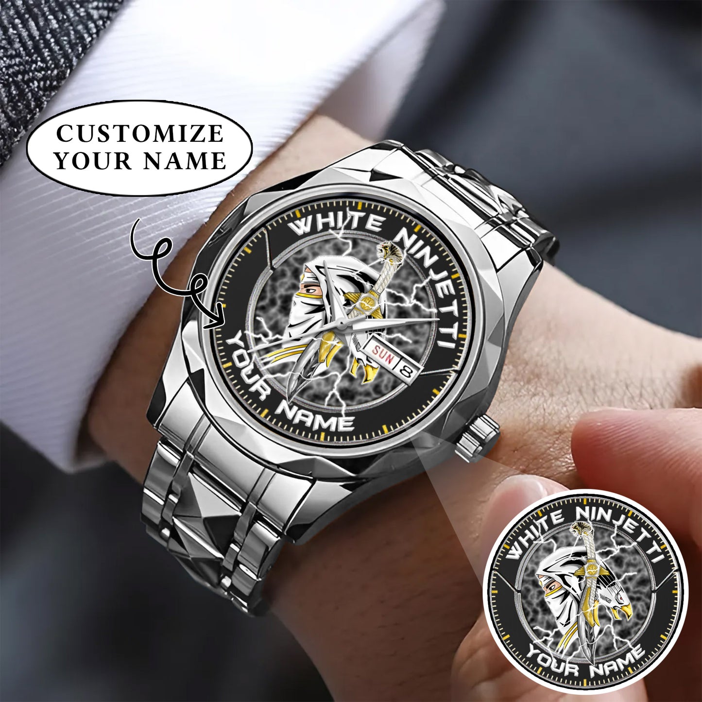 Power Rangers White Ninjetti Personalized Watch