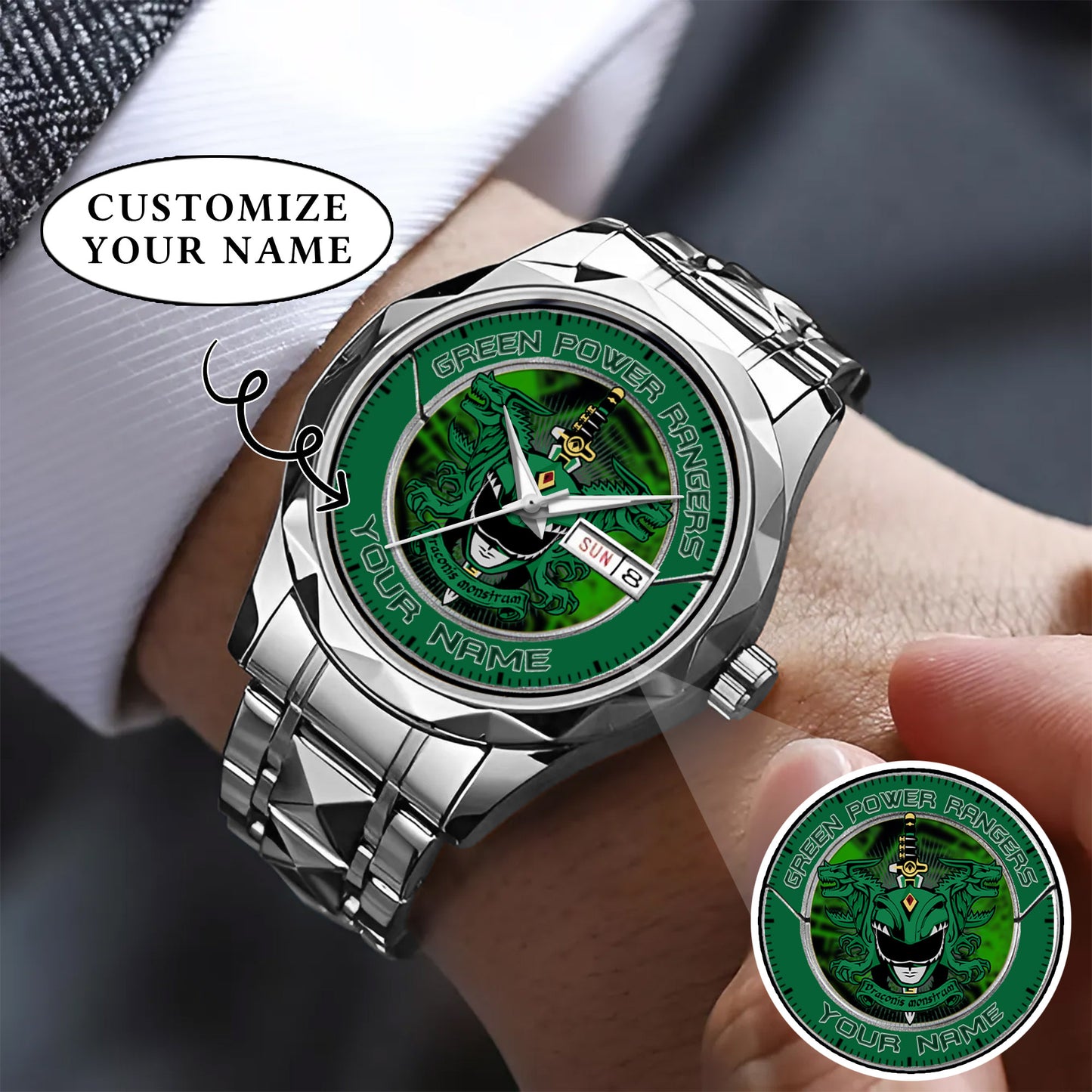 Mighty Morphin Power Rangers Dragonzord Custom Name Watch