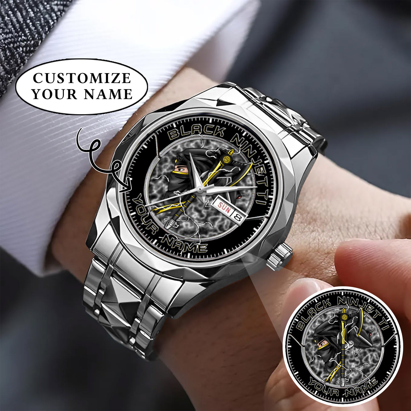 Power Rangers Black Ninjetti Personalized Watch