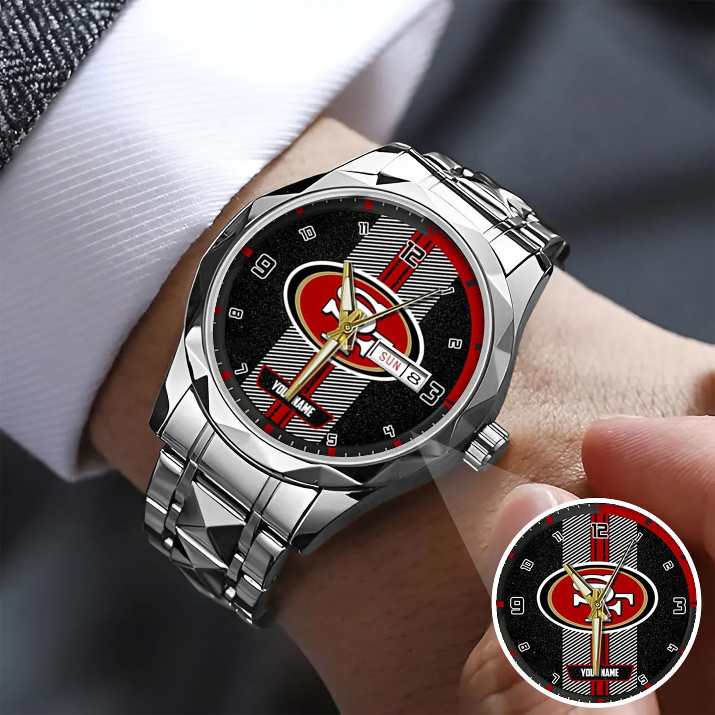 San Francisco Customized Black Stainless Steel Watch