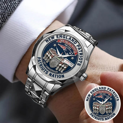 New England Patriots 65th Anniversary Stainless Steel Watch