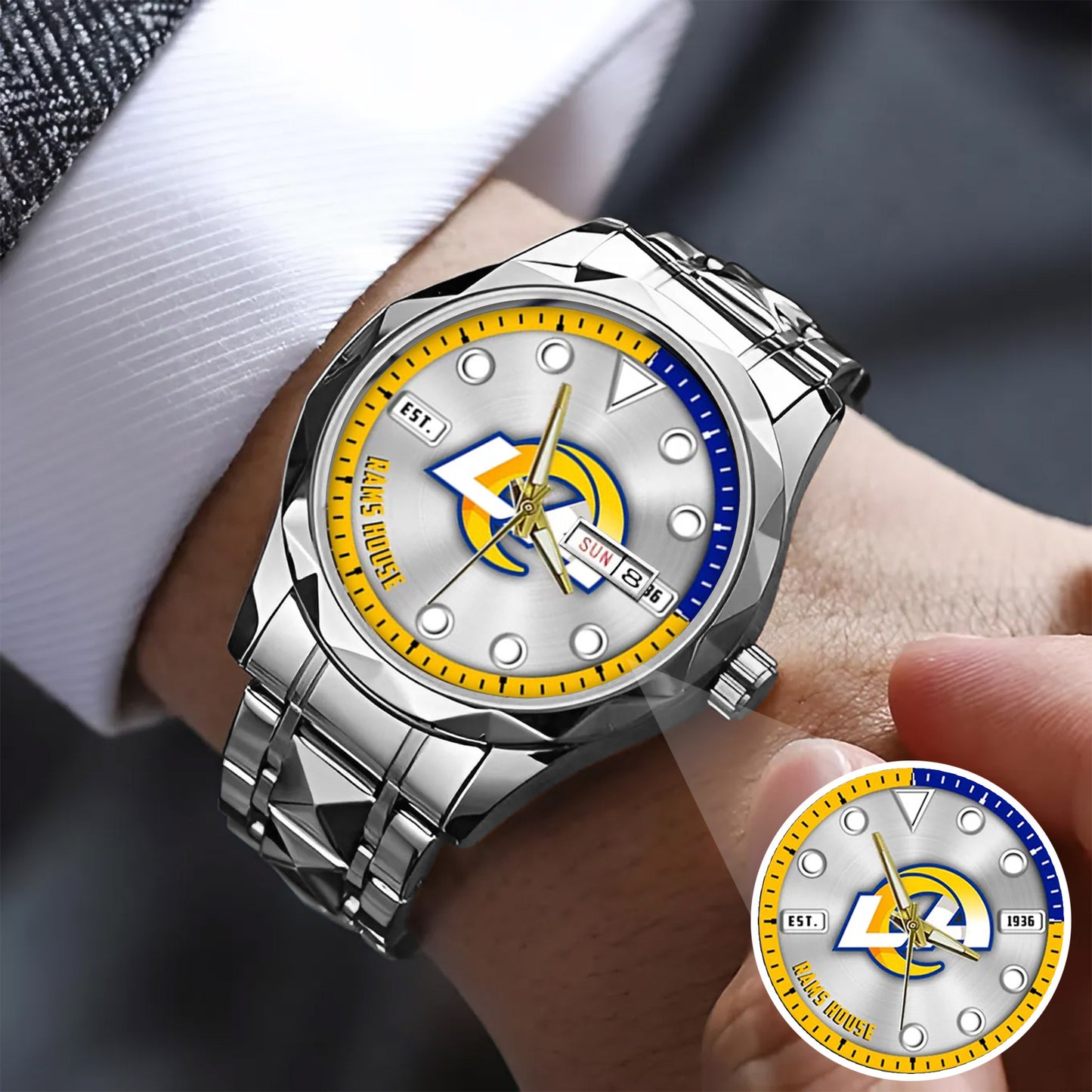 LA Rams Stainless Steel Watch