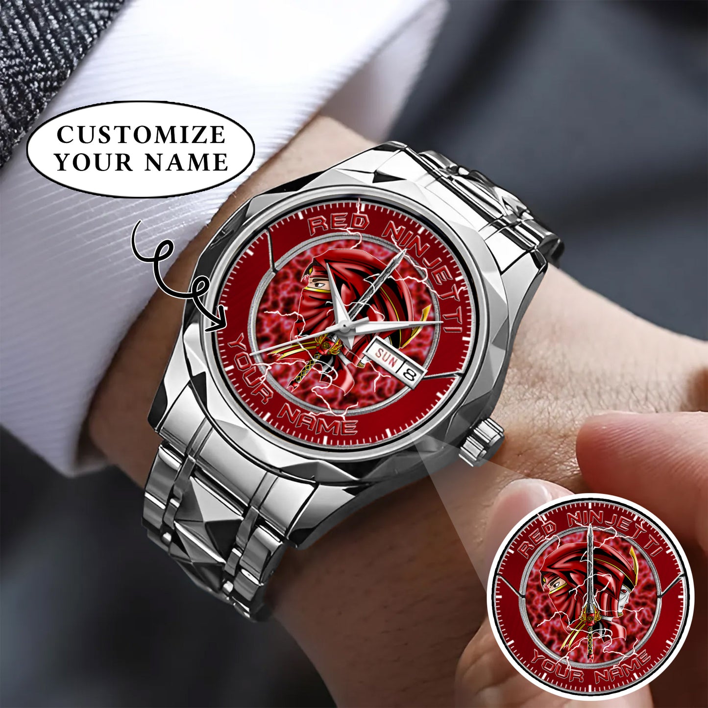 Power Rangers Red Ninjetti Personalized Watch