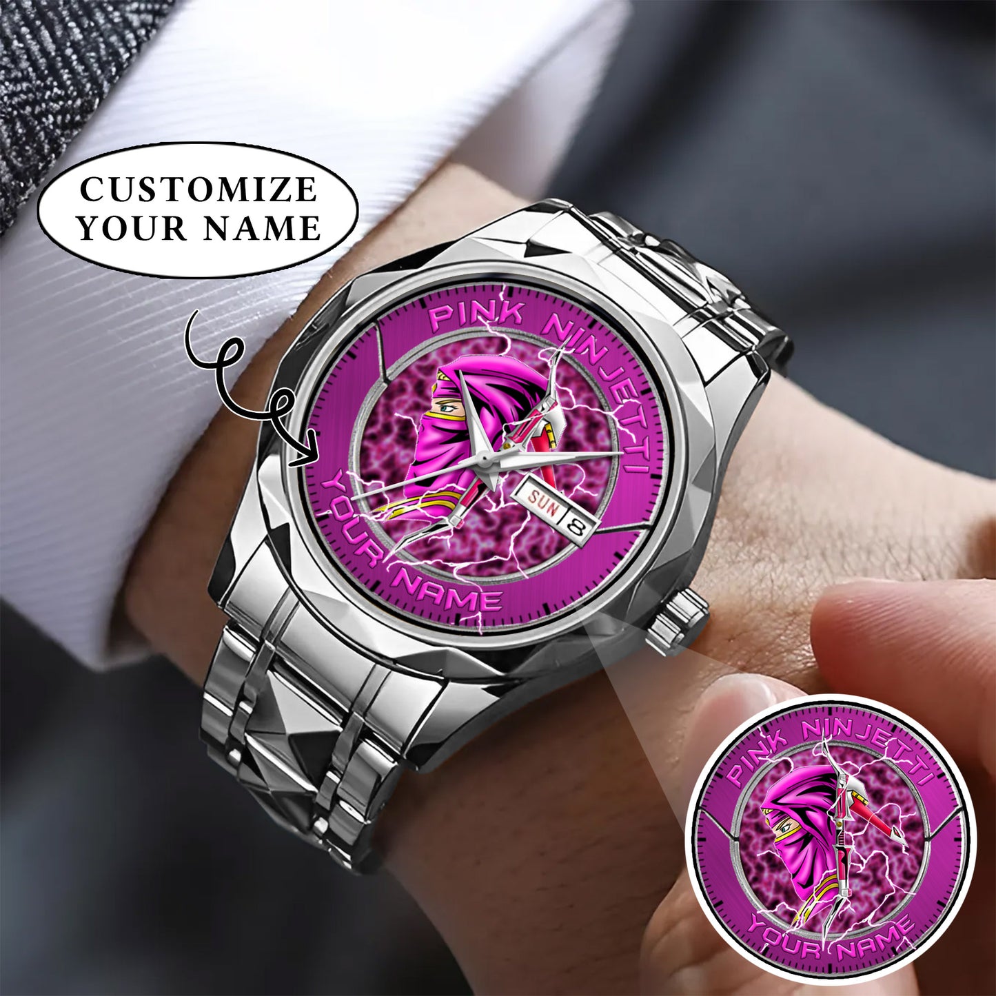 Power Rangers Pink Ninjetti Personalized Watch