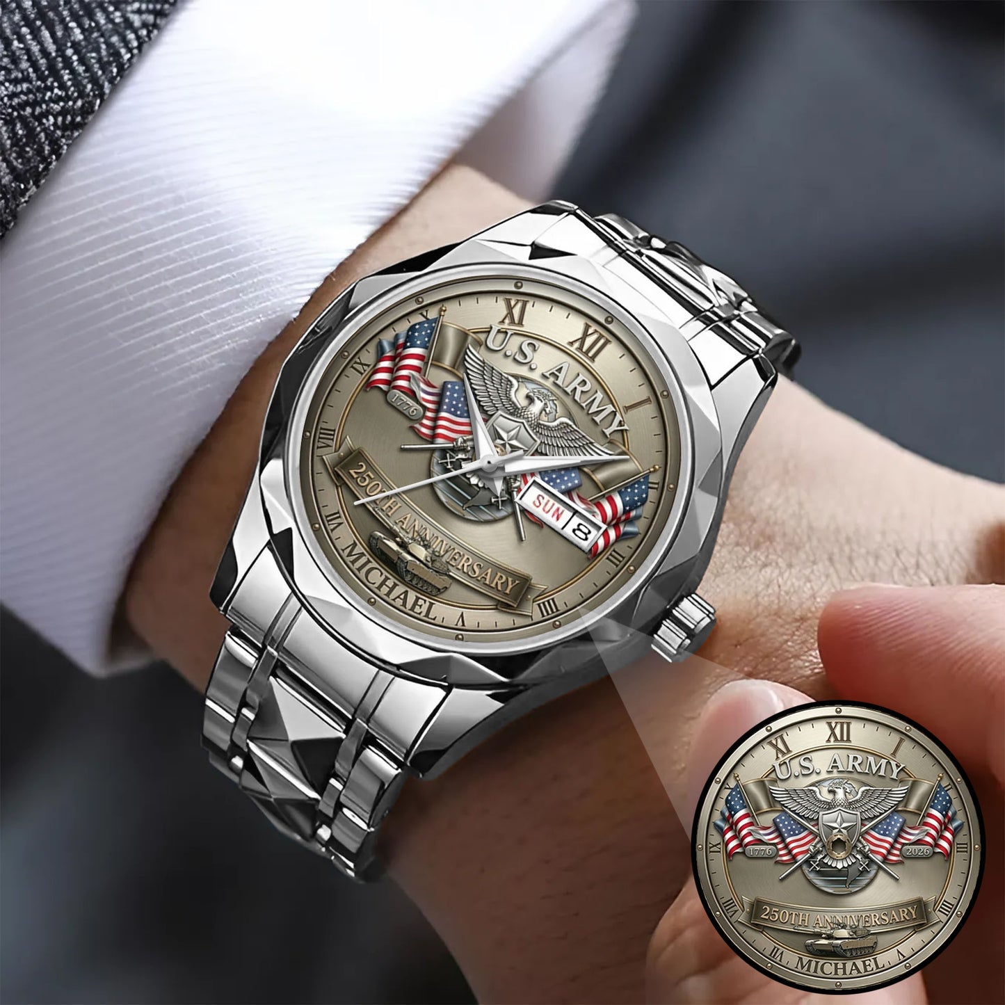 USA 250th Anniversary U.S. Army - Custom Name Watch